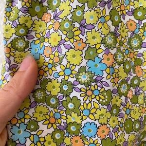 Retro floral lime green hippy scrub top flower power nurse scrubs